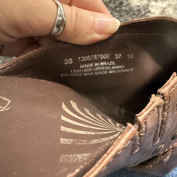 Dansko Shoes Womens Size 7.5 Brown Leather‎ Studded Clogs Slip On Heels Comfort - Picture 10 of 12